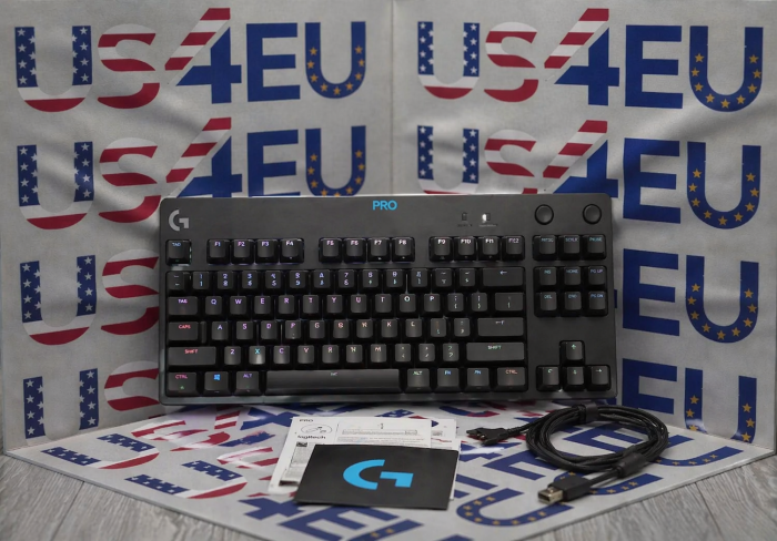 Logitech - G PRO TKL Wired Mechanical GX Blue Clicky Switch Gaming Keyboard with RGB Backlighting for PC - Black