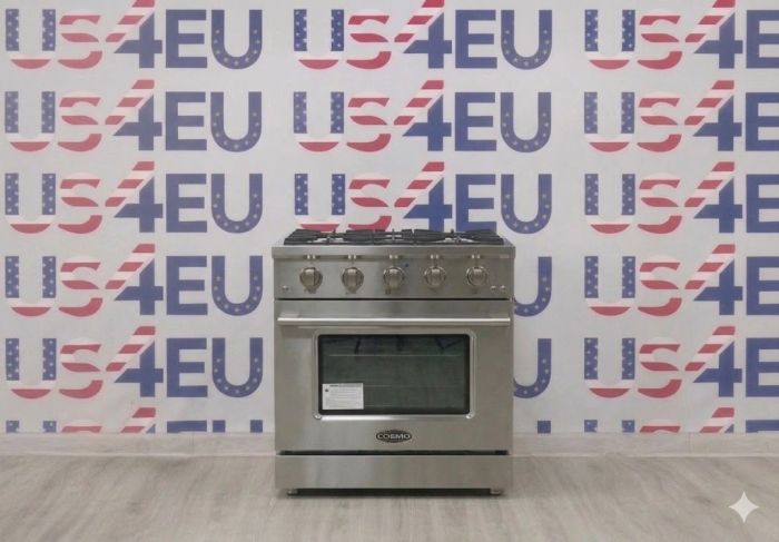 COSMO 36 in. Electric Range, 5 Burners, Stainless (OPEN BOX, COSMETIC IMPERFECTIONS)