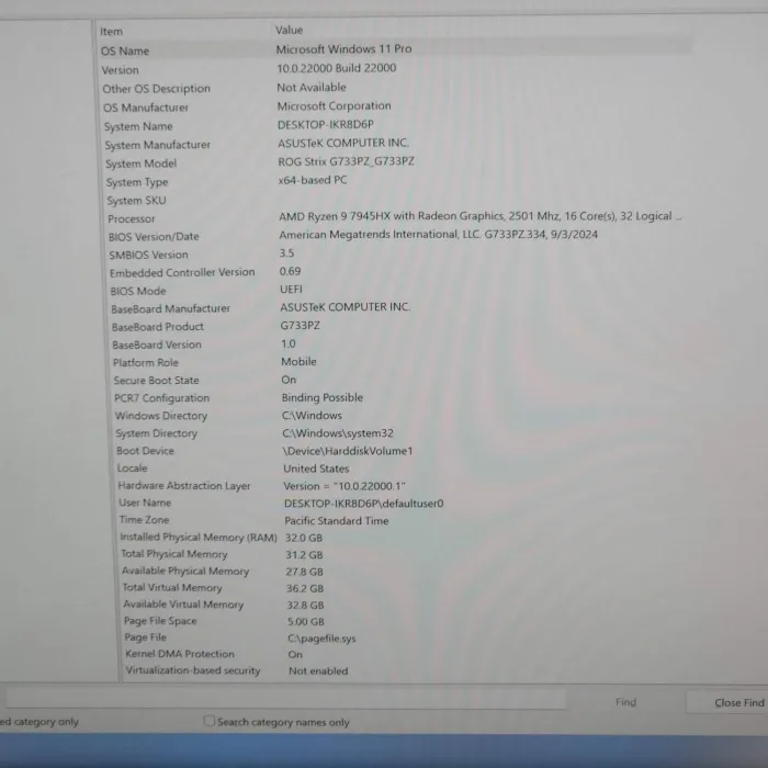 Asus ROG Strix Scar 17 G733 Ryzen 9 7945HX 32GB 1TB RTX 4080