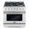 COSMO 36 in. Gas Range, 6 Burners, Stainless Steel (OPEN BOX, COSMETIC IMPERFECTIONS)