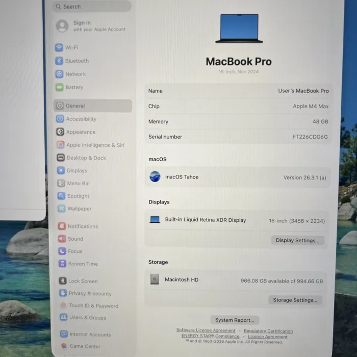 Apple MacBook Pro 2024 16in M4 Max 4.5GHz 48GB RAM 1TB SSD - Space Black - Used