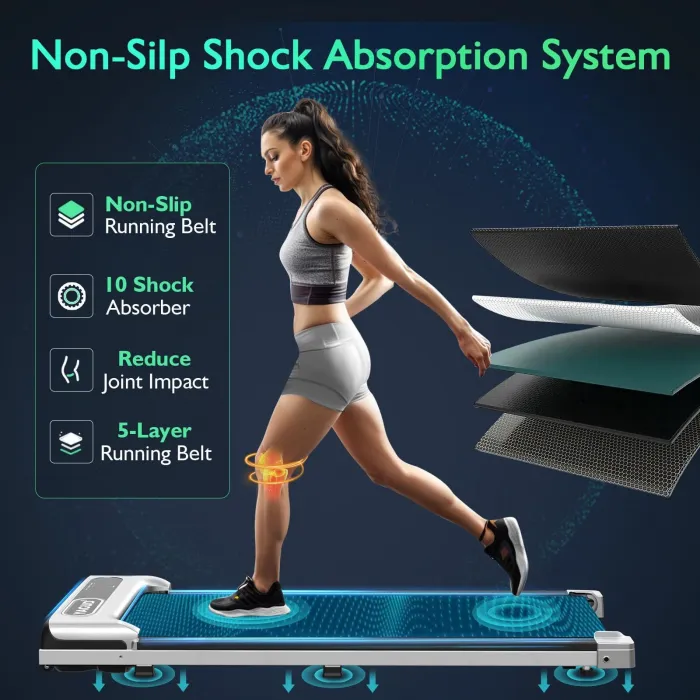 Walking Pad Treadmill Under Desk, Portable Mini Treadmill for Home/Office