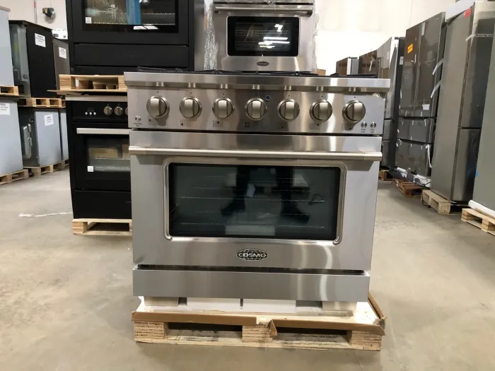 COSMO 36 in. Gas Range, 5 Burners, Stainless Steel (OPEN BOX, COSMETIC IMPERFECTIONS)